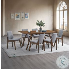 Kaela Walnut Rectangular Dining Room Set