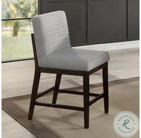 Edwyn Gray Linen and Espresso Counter Height Chair Set of 2