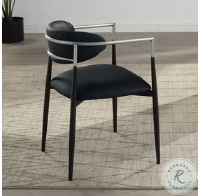 Jaramillo Black Synthetic Leather Arm Chair Set of 2