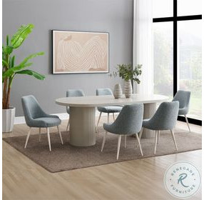 Laela Bone White Oval Dining Room Set