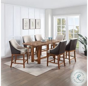 Gilsea Brown Rectangular Counter Height Table Set