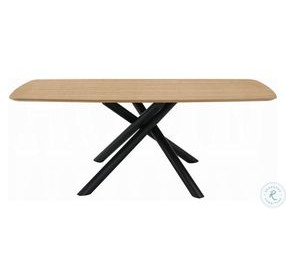 Lawton Natural and Black Rectangular Dining Room Set