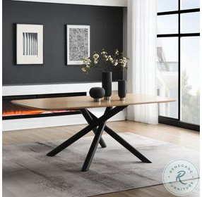 Lawton Natural and Black 79" Rectangular Dining Table