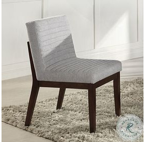 Edwyn Gray Linen and Espresso Side Chair Set of 2