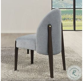 Clayten Gray Chenille and and Espresso Side Chair Set of 2