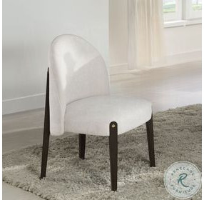 Clayten Beige Chenille and and Espresso Side Chair Set of 2