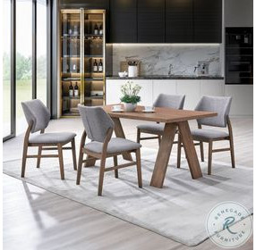 Sarha Walnut Rectangular Dining Room Set