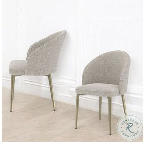Cora Champagne Fabric Side Chair Set of 2