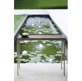 Linea Cerused Charcoal And Textured Graphite Metal 36" Sofa Table