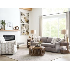 Hidden Treasures Medium Stain Round Lift Top Coffee Table