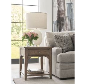 Beatrix Latte Rectangular End Table with 1 Drawer