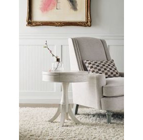 Harmony Marcella White Round End Table