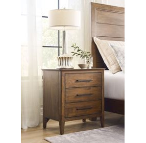 Abode Larson Medium Stain 3 Drawer Nightstand