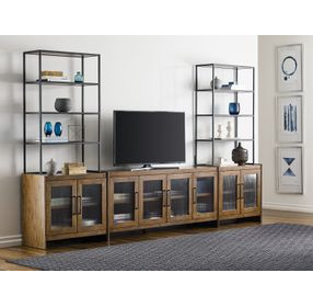 Abode Wagner Brown and Black Hutch with 3 Shelves