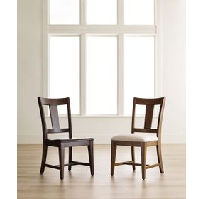 Kafe Cappuccino Slat Back Performance Fabric Dining Chair