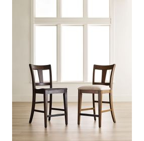 Kafe Mocha Performance Fabric Splat Back Counter Height Dining Chair