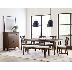 Kafe Mocha 100" Extendable Rectangular Leg Dining Table