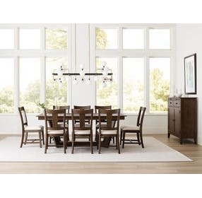 Kafe Mocha 100" Extendable Rectangular Trestle Dining Table
