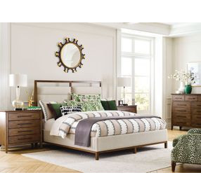 Abode Medium Stain Upholstered Panel Bedroom Set