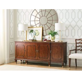 Andover Medium Stain 4 Door Breakfront Buffet