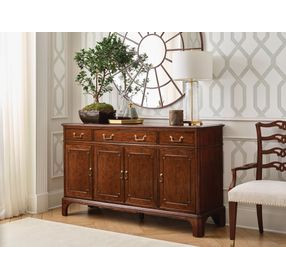 Addison Medium Stain 4 Door Credenza