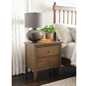 Glenwood Bark 2 Drawer Nighstand with LED Light