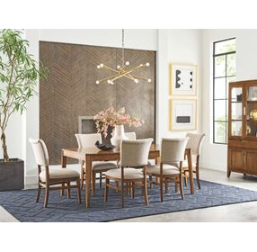 Aspire Medium Stain 114" Extendable Rectangular Edge Dining Table