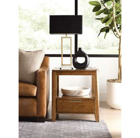 Aspire Clarity Medium Stain Square Glass Top End Table