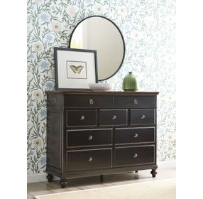 Harrison Bridgetown Black and Heritage Maple 9 Drawer Bureau
