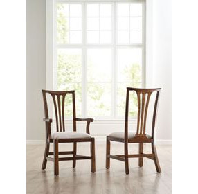 Fitts Heritage Maple and Cream Upholstered Side Chair