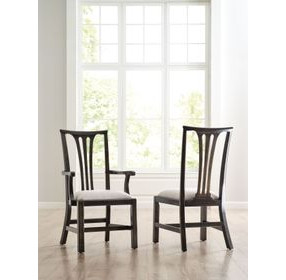 Fitts Bridgetown Black and Cream Upholstered Side chair