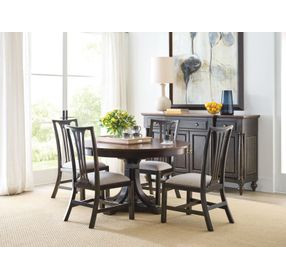 Bromefield Bridgetown Black and Heritage Maple Oval Extendable Dining Table