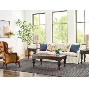 Kitridge Bridgetown Black and Heritage Maple Rectangular Cocktail Table with 2 Drawers