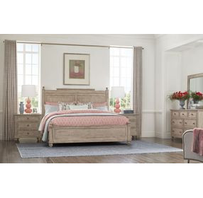 Sova Light Stain Queen Panel Bed