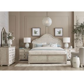 Vignette Creme King Panel Bed