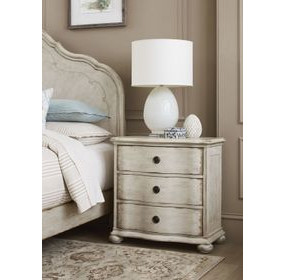 Helene Creme Breve 3 Drawer Nightstand with USB Charging