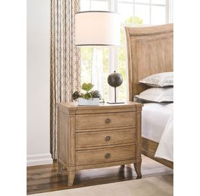 Chastain Caramel 3 Drawer Nightstand with USB Charging