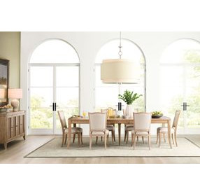 Chastain Caramel 128" Extendable Rectangular Dining Table