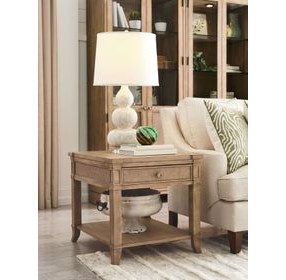 Woodfield Caramel Rectangular End Table with 1 Drawer