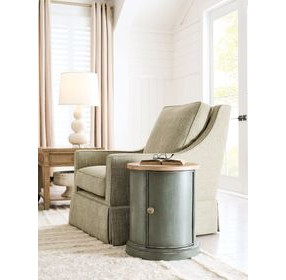 Chastain Green and Brown Round Accent Table