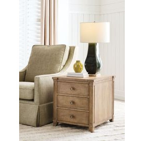 Woodfield Caramel 3 Drawer Chairside Chest with USB Charging