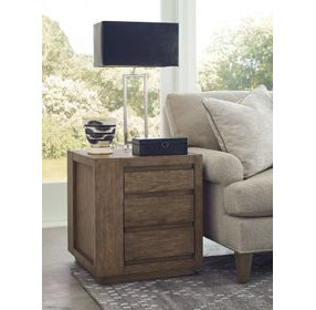 Colson Brown Square 2 Drawer End Table
