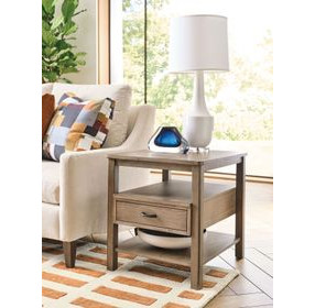 Costa Way Hamilton Taupe Rectangular End Table with 1 Drawer