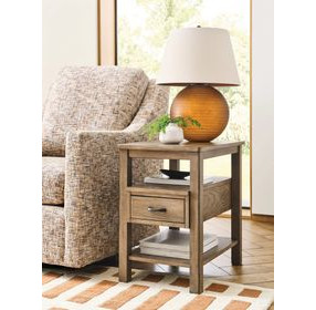 Costa Way Hamilton Taupe Rectangular Charging Chairside Table