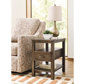 Costa Way Hamilton Deep Brown Rectangular Charging Chairside Table