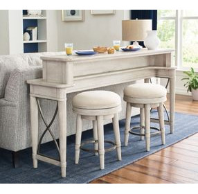 Domaine Beige Rectangular Counter Console Table with Stools