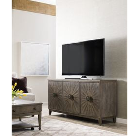 Emporium Crosley Medium Stain 66" Entertainment Console with 3 Doors