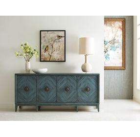 Hidden Treasures Blue 80" Console with 4 Doors