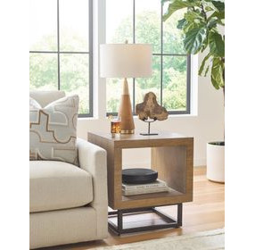 Hidden Treasures Light Stain Square End Table