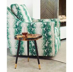 Hidden Treasures Black and Brown Freeform Accent Table